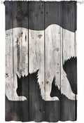 Sheer Curtains 96 Inches Long, Farmhouse Country Rustic Wooden Grain Privacy by Unknown