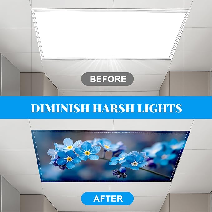 Fluorescent Light Covers-2 Pack 4 x 2 Feet Magnetic Ceiling Light Cover Room - Image 5
