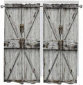 Vintage Gate Living Room Curtains 72 Inches length, Farmhouse Wooden Grain by Unknown