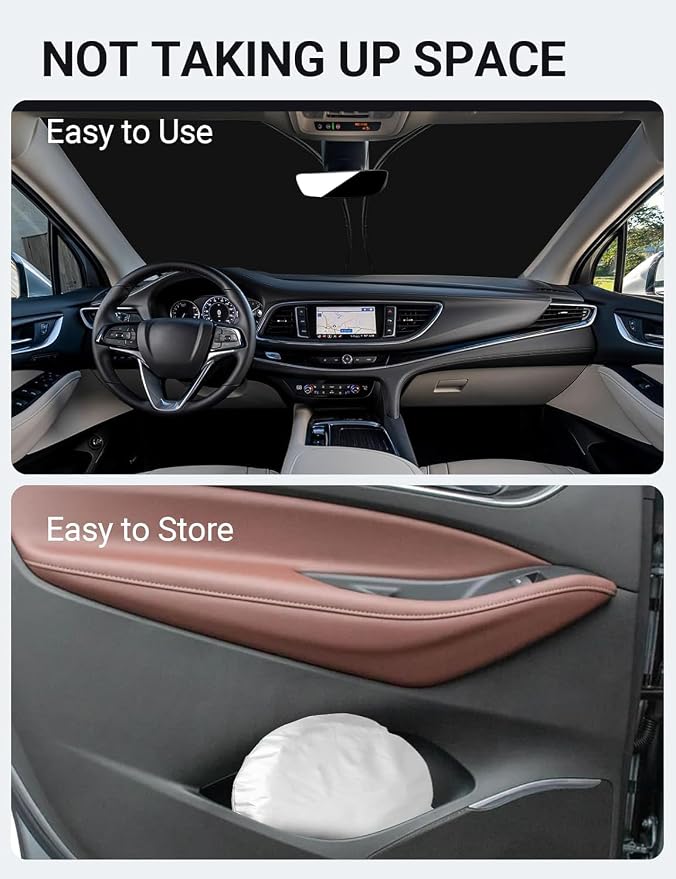 Proadsy 2026 Upgrade Front Windshield Sunshade Foldable Sun Shade Sun Visor - Image 8
