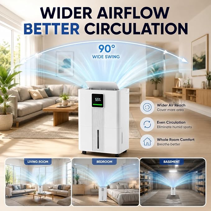 Dehumidifier for Basement and Home, 6000 Sq. Ft 100 Pint Portable Dehumidifier - Image 7
