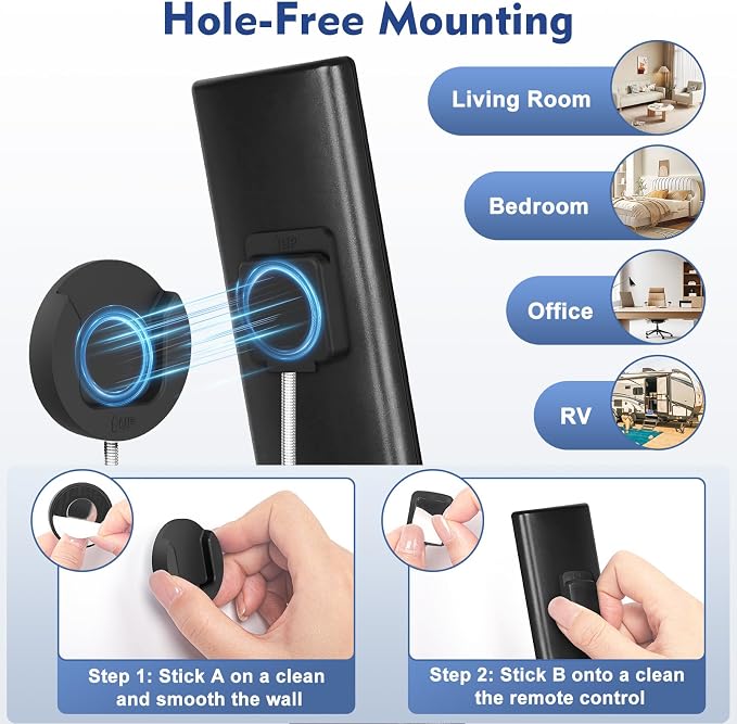 YYILIS 8.5Ft 6 Pcs Magnetic Remote Control Holder, Stretchy Remote Control - Image 2