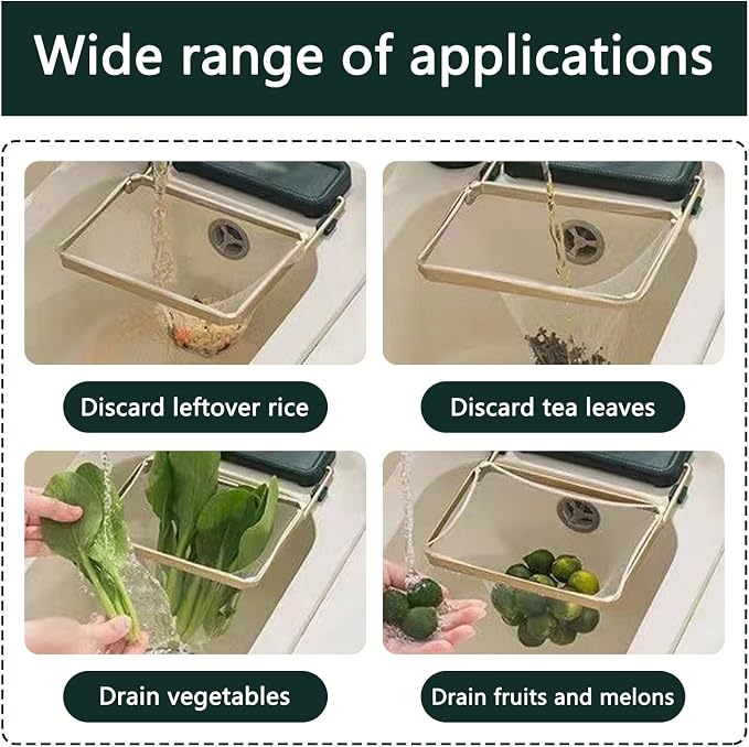 50Pcs Kitchen Residue Mesh Bag Sink Strainer Collapsible Food Catcher Square - Image 4