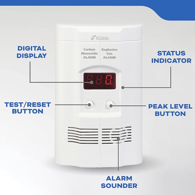 Kidde Carbon Monoxide + Explosive Gas, Natural Gas & Propane Alarm, Plug-in - Image 6