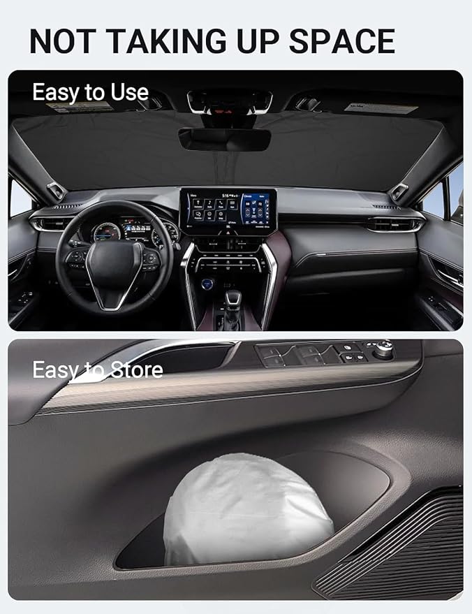 Proadsy 2026 Upgrade Front Windshield Sun Shade Foldable Sunshade Protector - Image 9