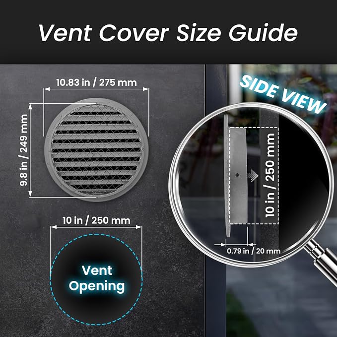 Repa Market 10 Inch Heavy-Duty Black Aluminum Alloy Gable Vent - Image 2