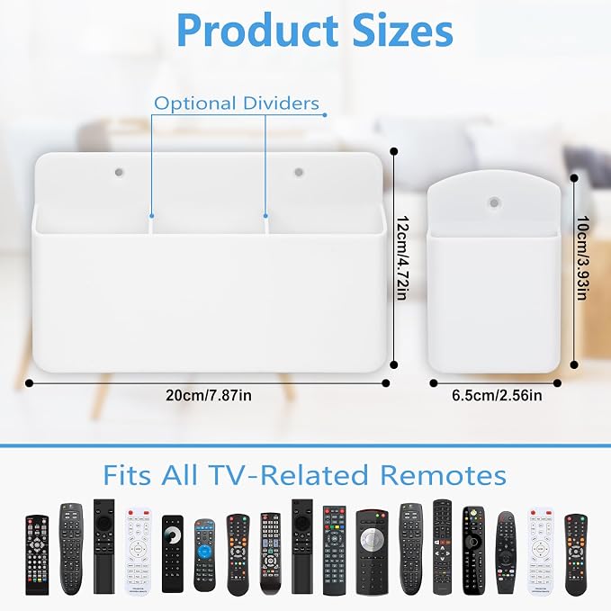3 Pack Remote Control Holder Wall Mount, Tv Wall Remote Control Holder Pen - Image 2