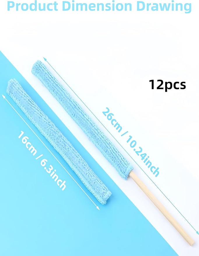 12Pcs Microfiber Duster, Detail Sticks Fan Cleaning Brush Fan Blade Cleaner - Image 2