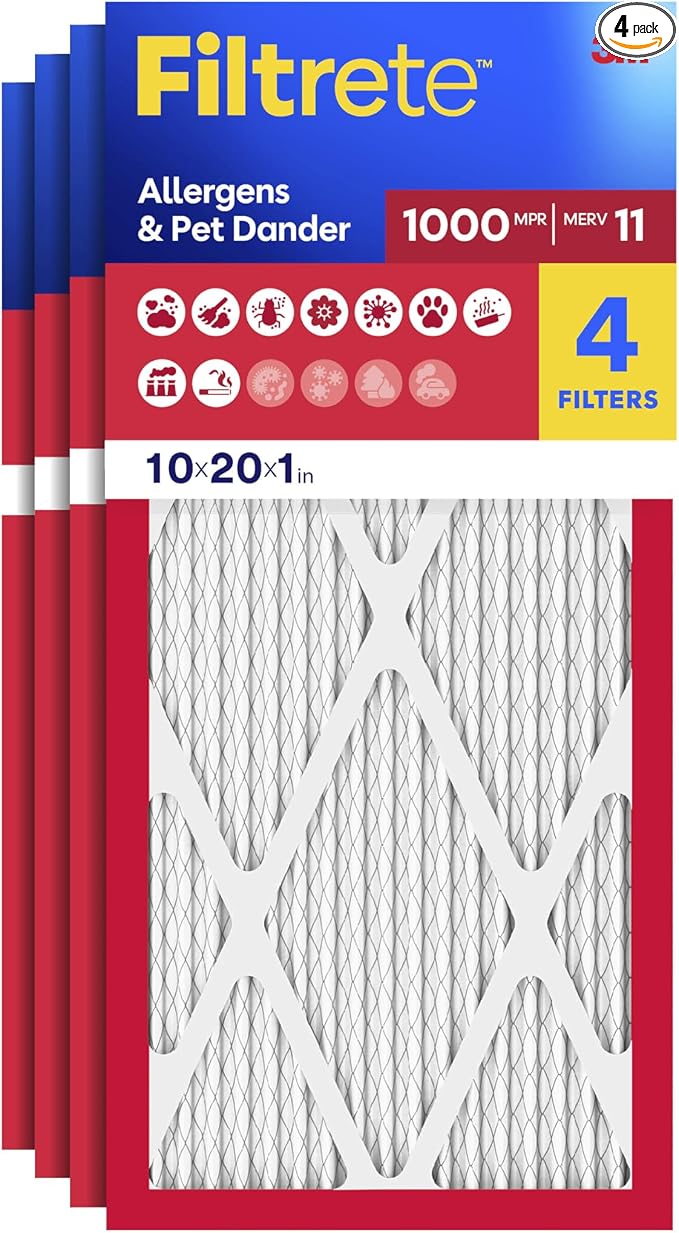 Filtrete 10x20x1 AC Furnace Air Filter, MERV 11, MPR 1000, Micro Allergen by Unknown