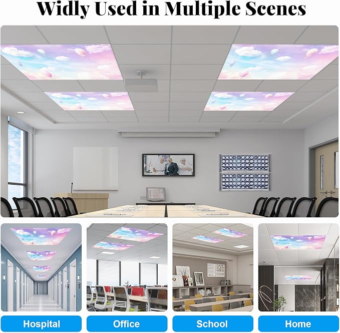 Fluorescent Light Covers-2 Pack 4 x 2 Feet Magnetic Ceiling Light Cover Room - Image 3