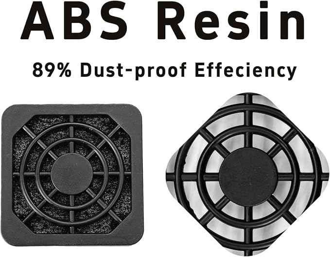 8PCS 40mm Black Square Plastic Cooling Fan Filter Cover Dust-Proof Mesh Screen - Image 4
