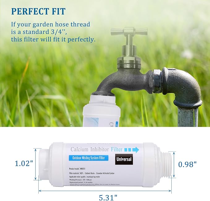 Yoption Calcium Inhibitor Filter, Outdoor Misting System Filter, - Image 2