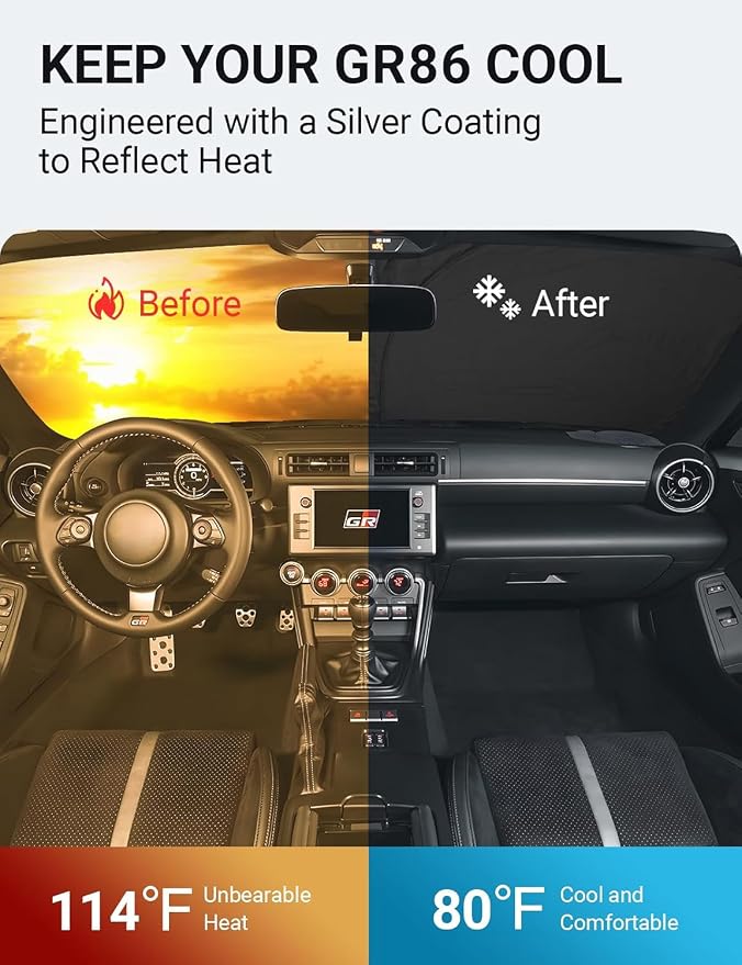 Proadsy 2026 Upgrade Front Windshield Sun Shade Foldable Sunshade Protector - Image 2