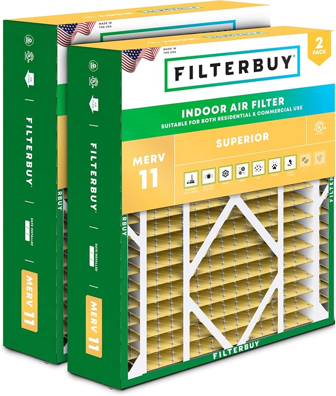 Filterbuy 20x21x5 Air Filter MERV 11 Superior Pet & Allergy Defense, by Filterbuy