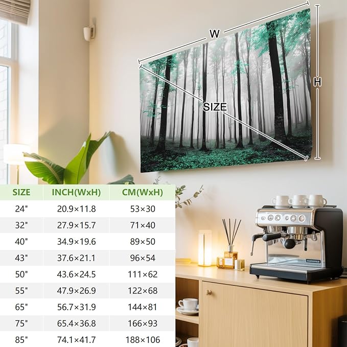 Thanksgiving Green Maple Trees Indoor TV Cover, Elastic TV Screen Protector - Image 4
