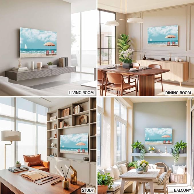 Summer Beach Sails Ocean Waves Indoor TV Cover, Elastic TV Screen Protector - Image 5