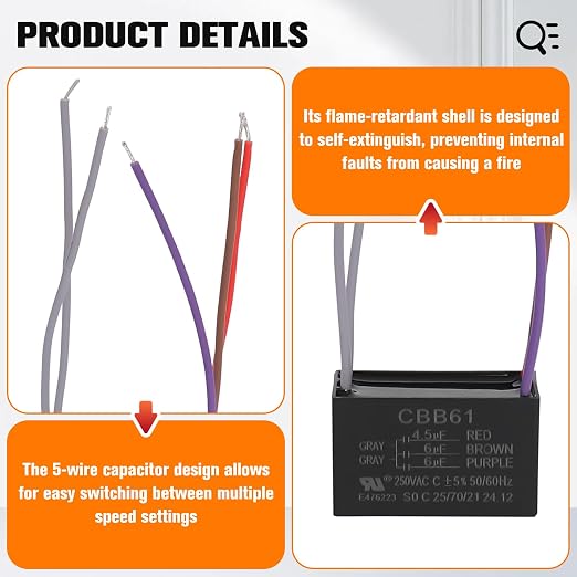Ceiling Fan Capacitor 5 Wire for Compatible - Image 4