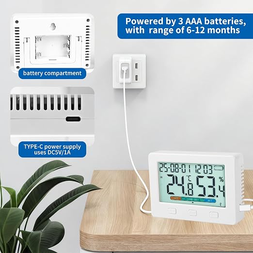 Indoor Temperature and Humidity, Two sensors Inside and Outside USB Export - Image 7