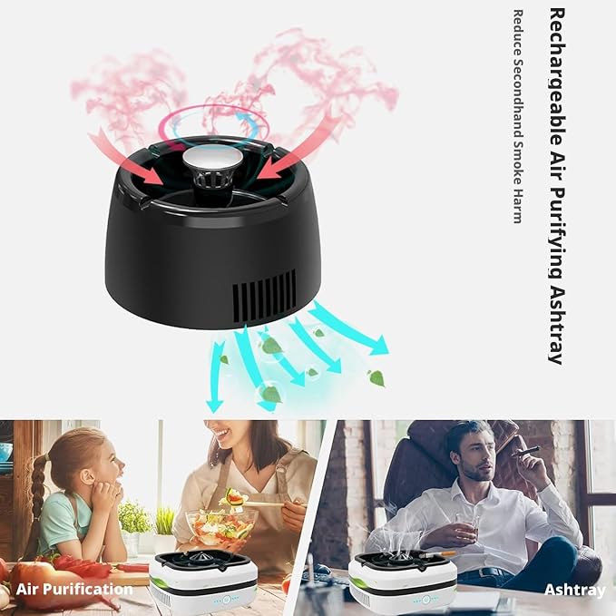 Smokeless Ashtrays for Cigarettes Indoor, Smokeless Ash tray for Home, smoke - Image 7