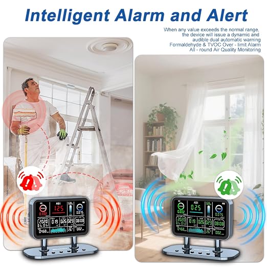 Air Quality Monitor Indoor, 16 in 1 Smart Air Quality Monitor 6" Indoor Air - Image 5
