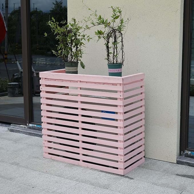 Wood Air Conditioner Fence Screen by Unknown