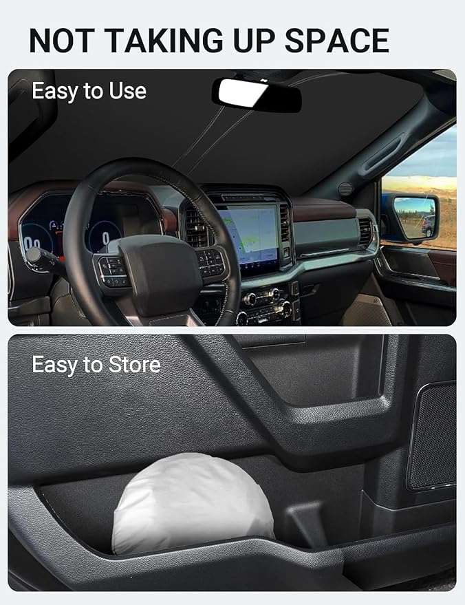Proadsy 2026 Upgrade Windshield Sun Shade Custom Fit Ford F-150 F150 2021-2025 - Image 8