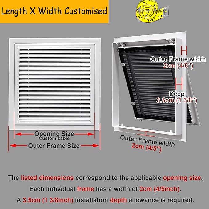 Gray Steel Air Vent Covers 12x30in - Image 2