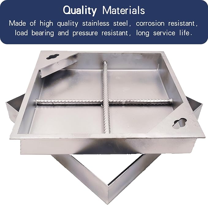 16x16 Invisible Stainless Steel Manhole Cover and Frame - Image 3