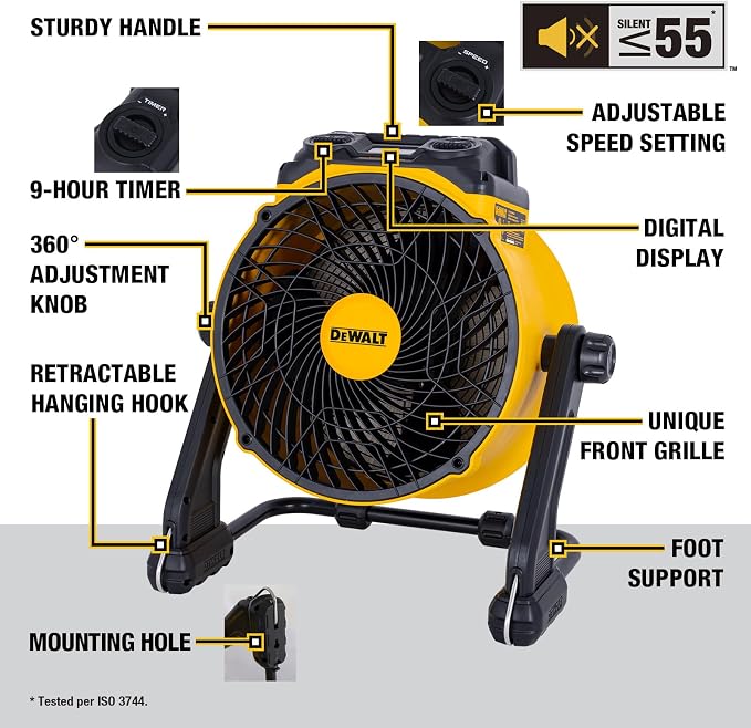 DEWALT 16 inch Industrial Shop Fan, Air Purifier Fan - Image 6