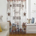 Farmhouse Sheer Curtains 54 Inch Length Retro Country Star Berry Vintage Wood by Unknown
