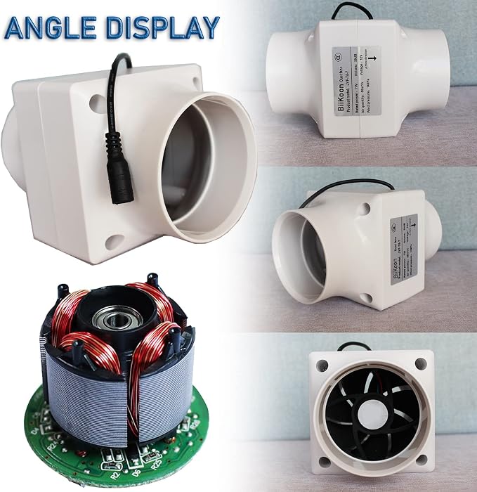 12V 3 Inch Inline Duct Fan Ventilation Exhaust Booster 32cfm Air Cooling Vent - Image 3