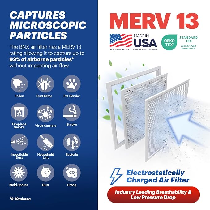 BNX TruFilter 24x24x1 Air Filter MERV 13 - Image 2