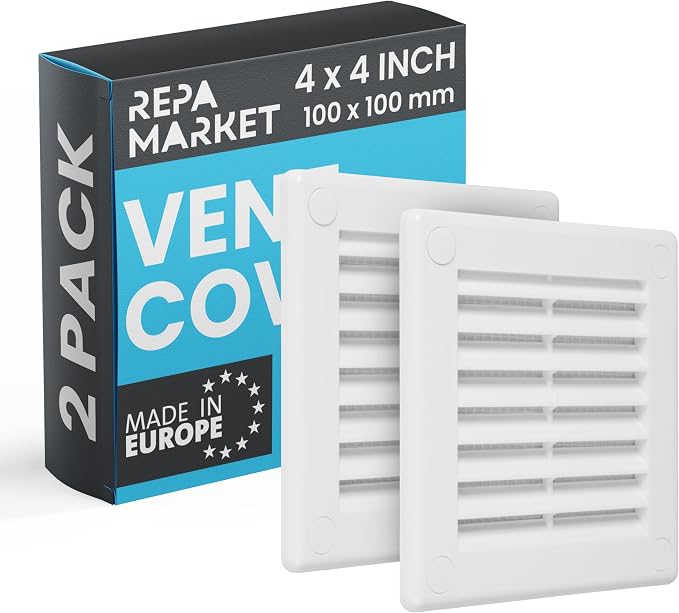Repa Market 4 x 4 Inch Black Square Air Vent Cover by RepaMarket