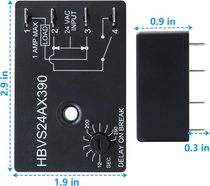 Model 253 Adjustable Fan Delay Timer Replace ICM253 Timer, 12-390s Off Delay | - Image 2