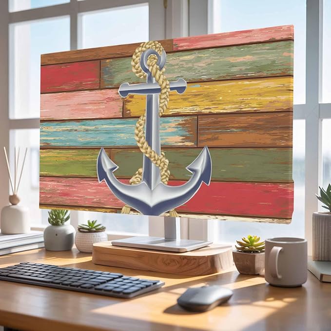 Nautical Anchor Marine Indoor TV Cover, Elastic TV Screen Protector Farm - Image 4