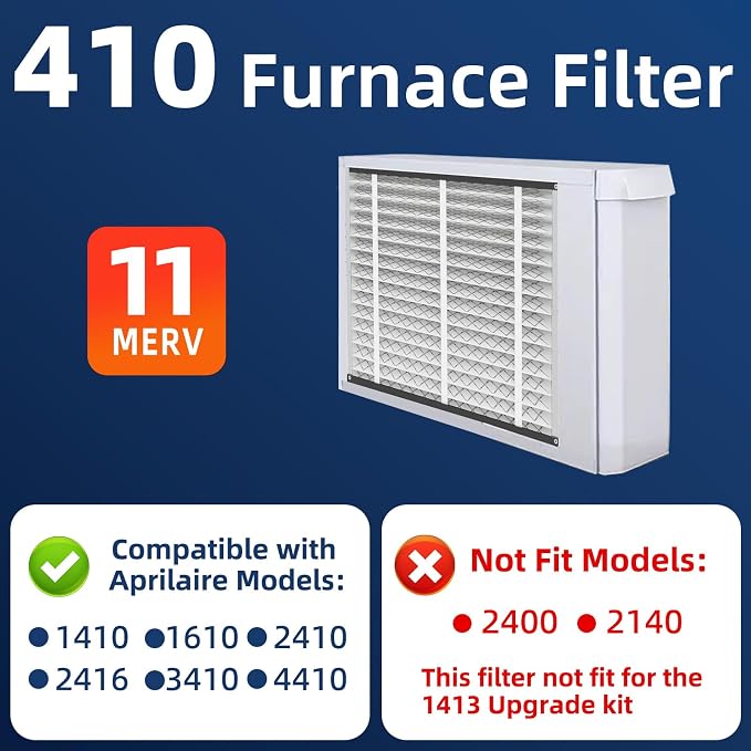 2 Pack 410 Replacement Air Filter, MERV 11, Actual Size: 16"x28"x4", Nominal - Image 2