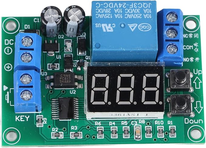 Timer Relay Module, 3 Digit Digital Display Programmable Button Adjustment by LUCKDANO
