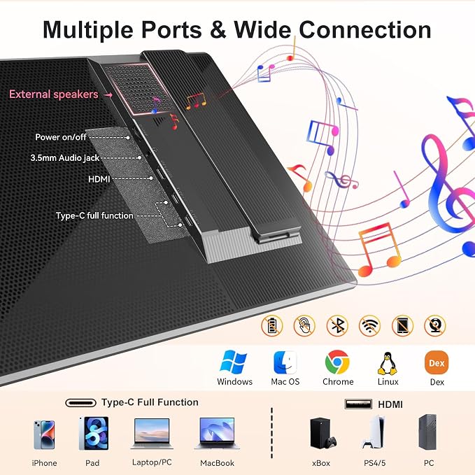 Portable Monitor 16" 1200P FHD Laptop Screen Extender, Horizontal Vertical - Image 6