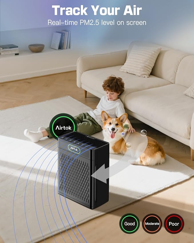 Air Purifiers for Home Large Room Up to 1848sq.ft, Airtok Air purifier for Home - Image 2