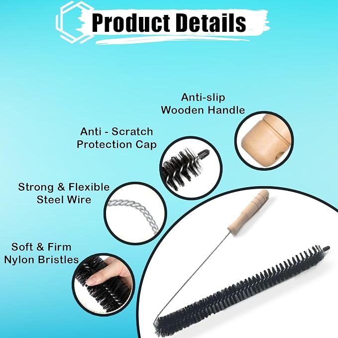 Dryer Vent Cleaner Kit: Flexible Extra Long Lint Brush & Refrigerator Coil Brush - Image 4