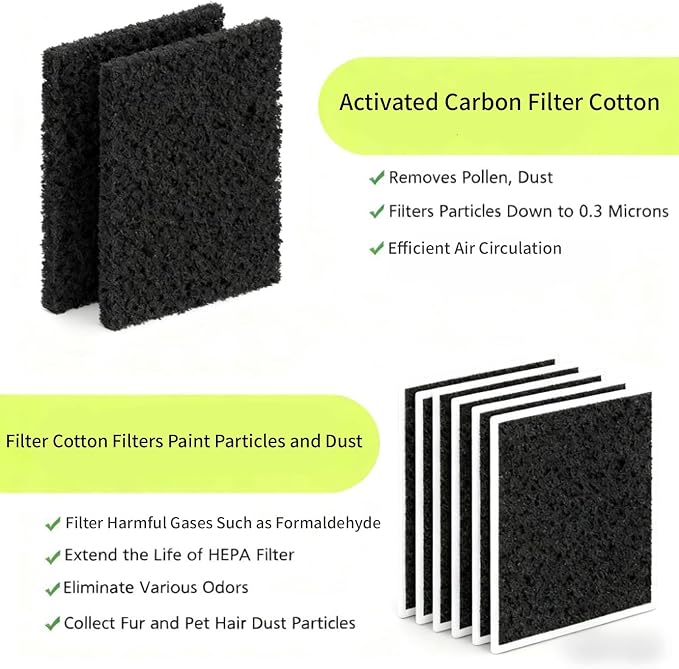 Paint Spray Booth Exhaust Filter Pad, Activated Carbon Ventilation Cotton - Image 3