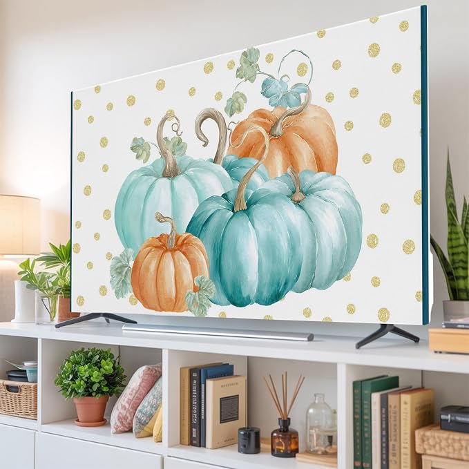 Thanksgiving Pumpkin Fall Botanical Indoor TV Cover, Elastic TV Screen - Image 6