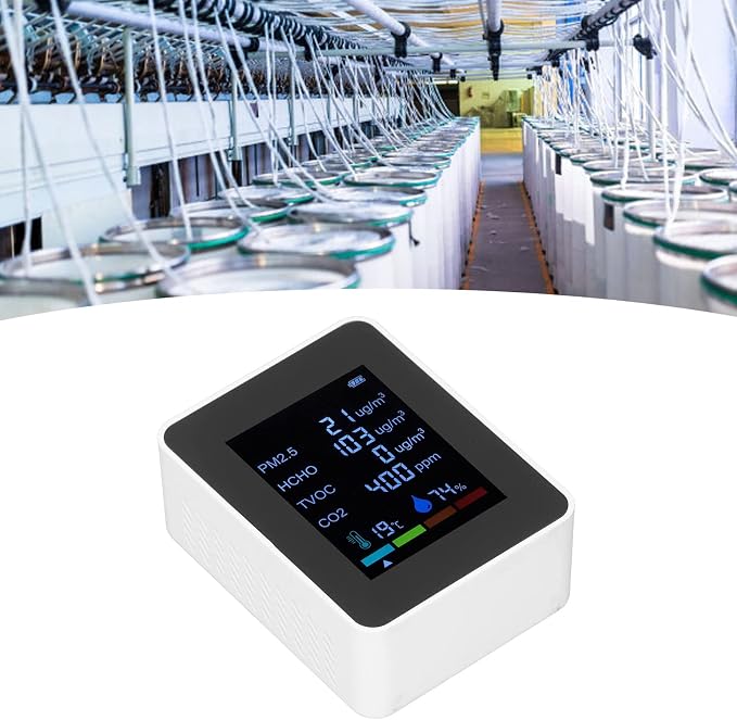 Air Quality Monitor, Temperature, HCHO Detector, USB Charging, - Image 7