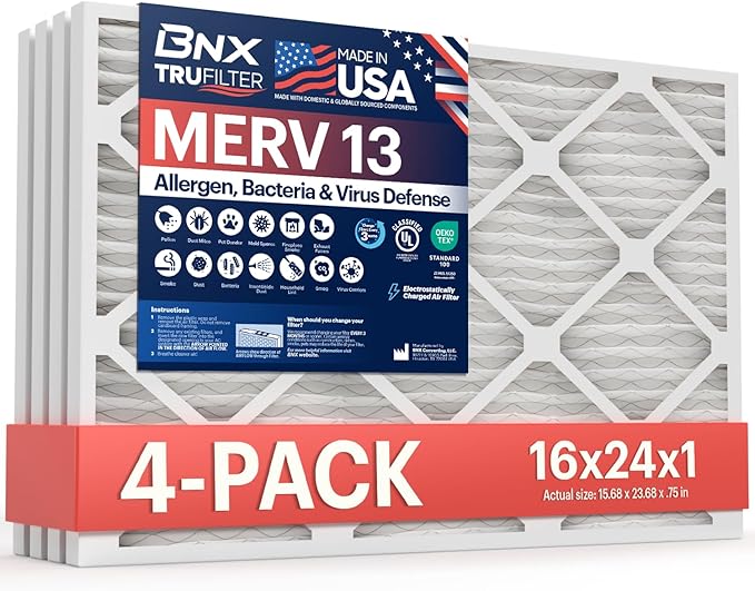 BNX TruFilter 16x24x1 Air Filter MERV 13 by BNX