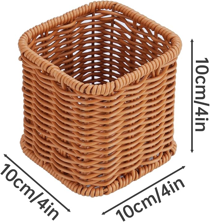 NiHome Remote Caddy, Bedside Remote Control Holder, Synthetic Rattan Organizer - Image 3
