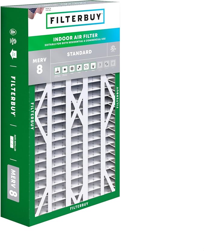 Filterbuy 16x28x6 Air Filter MERV 8 Essential Dust & Allergy Defense, Pleated by Filterbuy