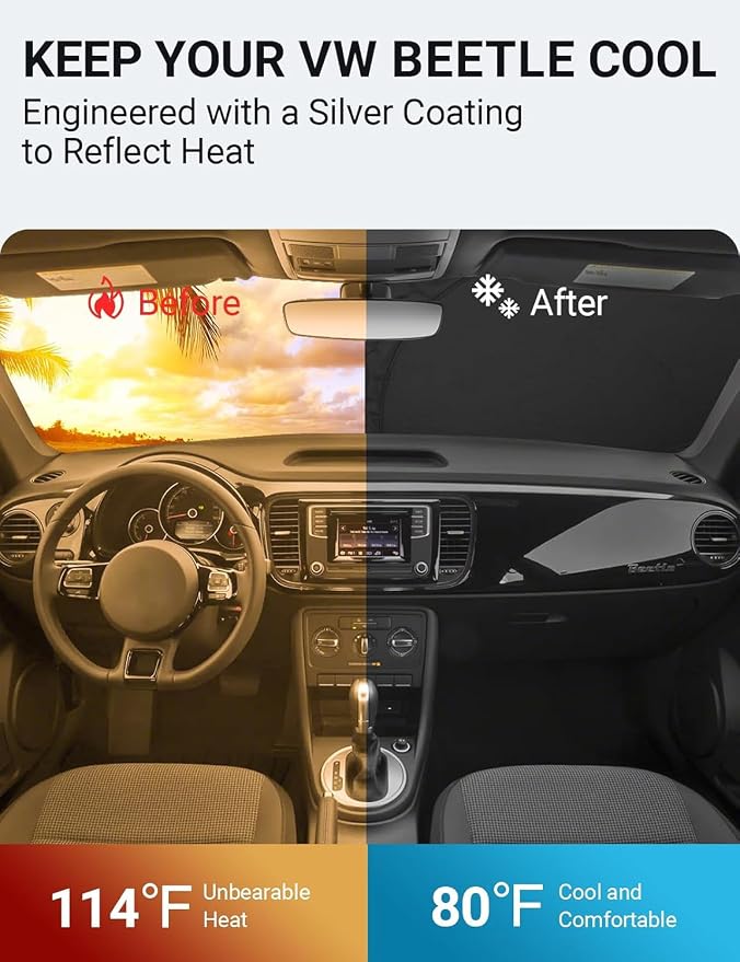 Proadsy 2026 Upgrade Front Windshield Sun Shade Foldable Sunshade Protector - Image 2
