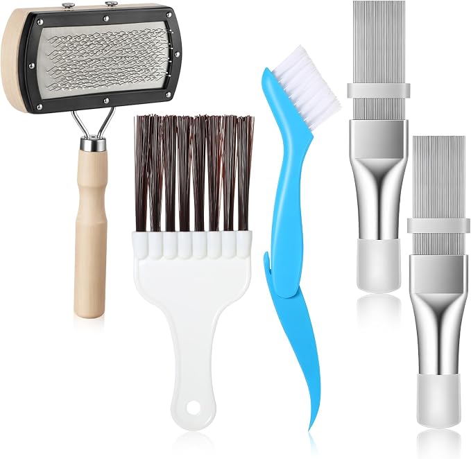 5 Pcs Air Conditioner Condenser Fin Cleaning Brush Kit, Stainless Steel AC Fin by Unknown