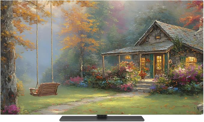 Forest Cottage Fall Maple Leaf Indoor TV Cover, Elastic TV Screen Protector - Image 2