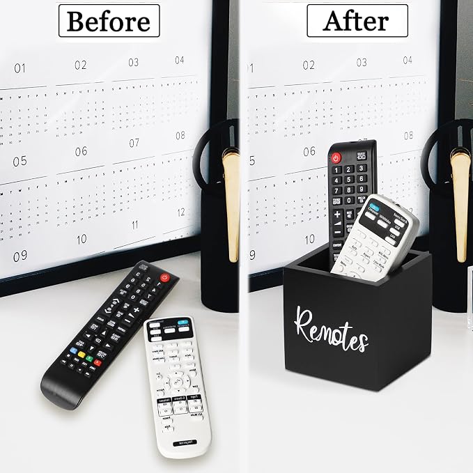 LBEMEY Wood Remote Control Holder, TV Remote Control Organizer - Image 9